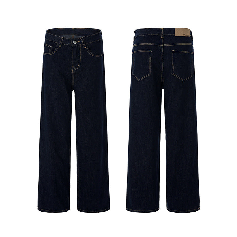 Damen Fließende Oversize-Denim-Palazzohose mit hohem Bund und langen Saumfalten Echo Archiv