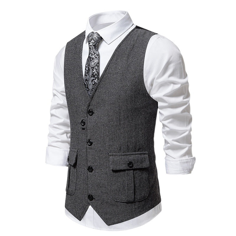 Herren Elegante Anzugweste mit klassischem Muster Echoarchiv