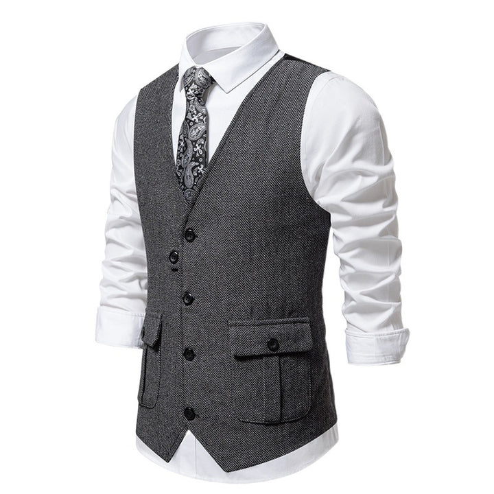 Herren Elegante Anzugweste mit klassischem Muster Echoarchiv