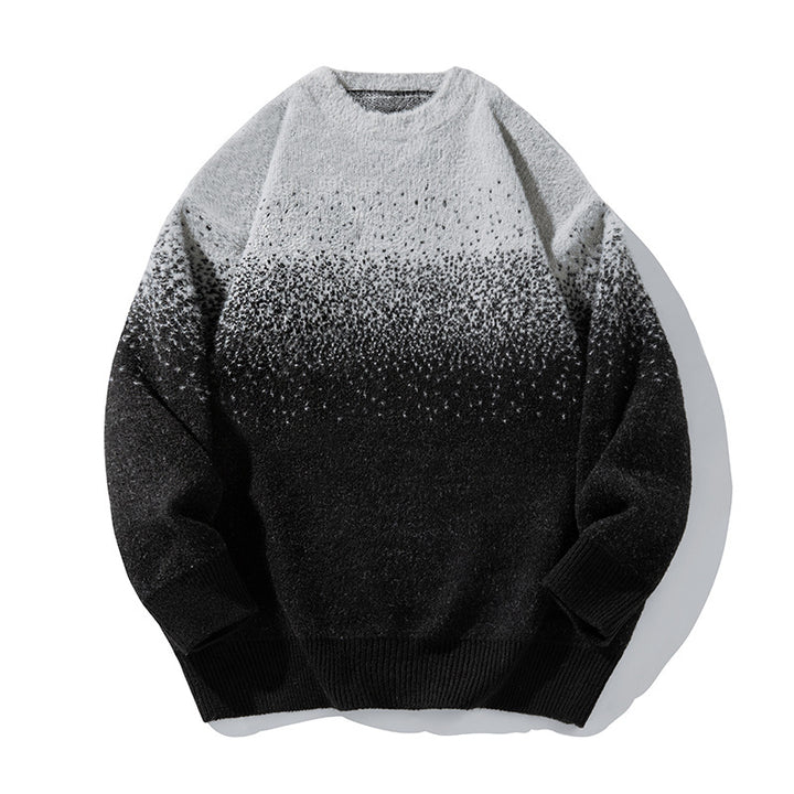 Unisex Weicher Oversize-Strickpullover mit Dip‑Dye‑Verlauf, Bouclé‑Struktur und geripptem Saum Echo Archiv