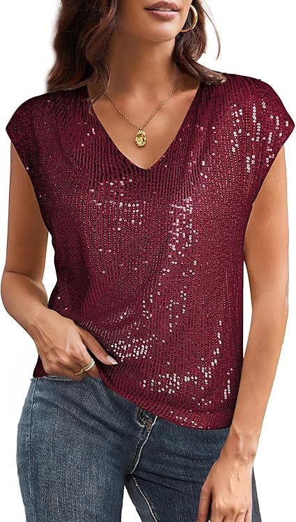 Damen Glamouröses Paillettenshirt Echoarchiv