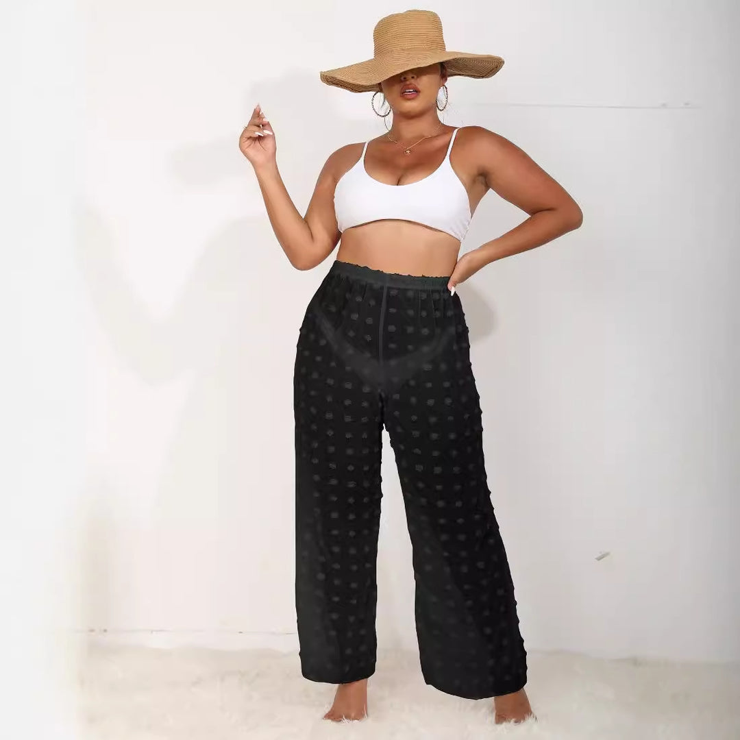 Damen luftige Strandhose mit voluminösen Pompom-Applikationen Echo Archiv