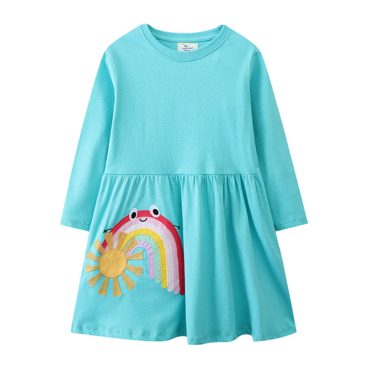 Mädchen Tüllkleid mit verspieltem Regenbogen-Motiv Echo Archiv