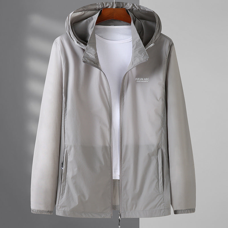 Herren Ultraleichte Packbare Kapuzen-Outdoorjacke mit Zwei-Wege-Reißverschluss – Taviero