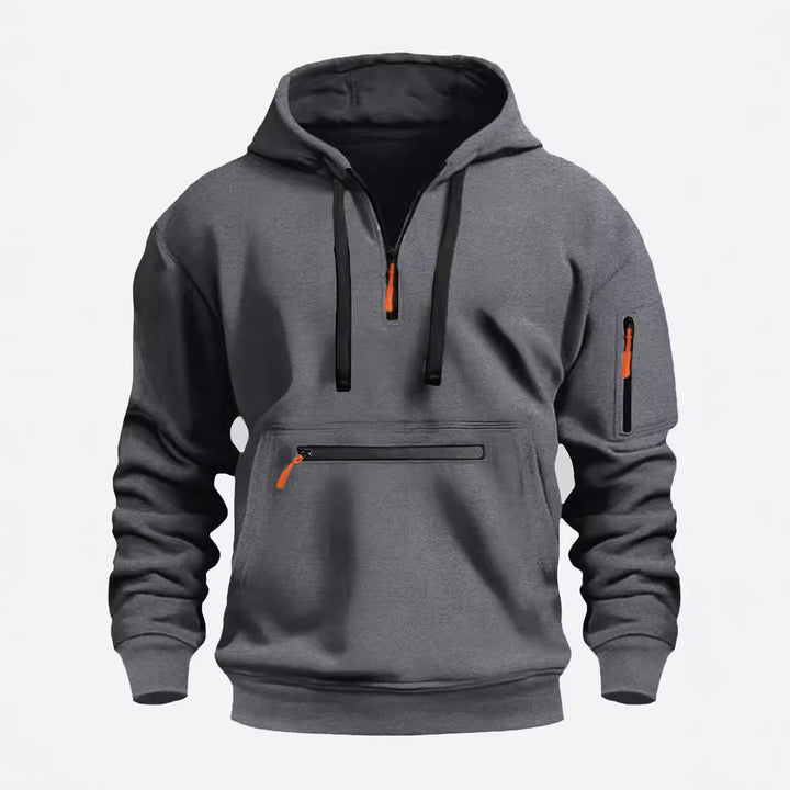 Herren modischer Kapuzenpullover mit praktischen Reißverschluss-Taschen Echoarchiv