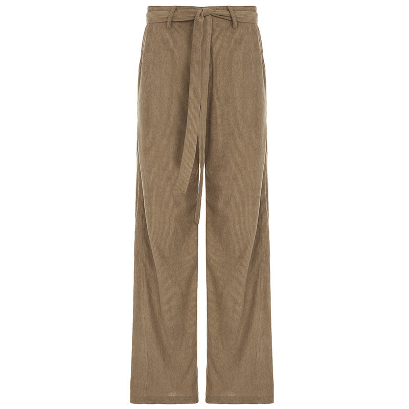 Damen lockere Leinenhose mit Taillengürtel Echo Archiv