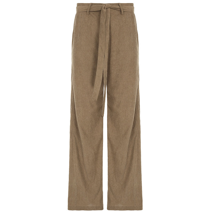 Damen lockere Leinenhose mit Taillengürtel Echo Archiv