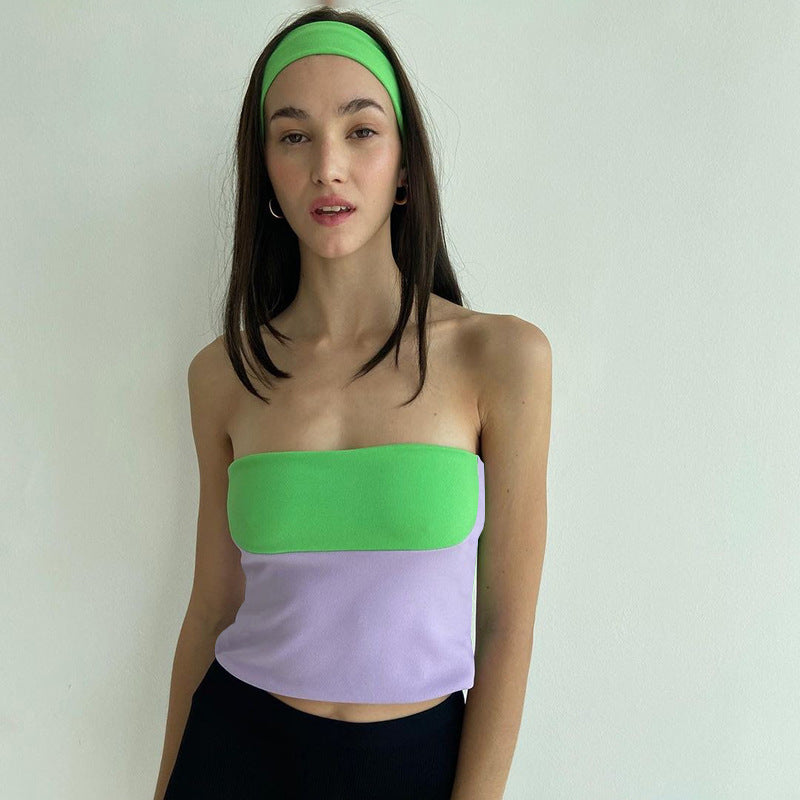 Damen Bandeau-Top mit kontrastierenden Farbkombinationen und hochwertiger Materialverarbeitung Echo Archiv
