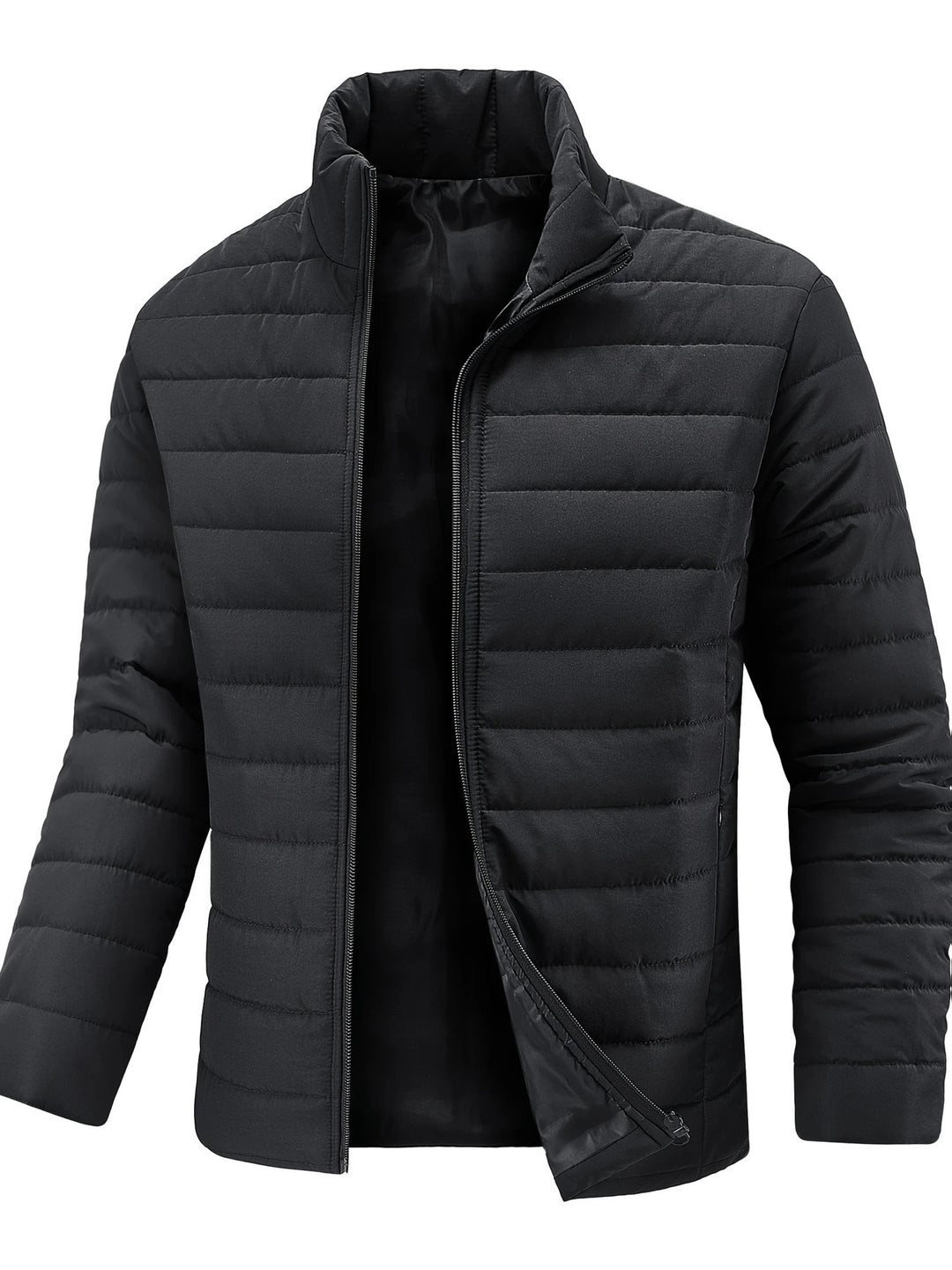 Herren Slim Fit Ultraleichte Thermosteppjacke mit hohem Stehkragen – Taviero