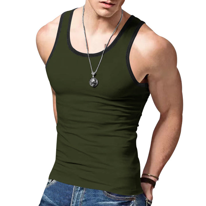 Herren sportliches Muskelshirt mit kontrastierenden Trägern Echoarchiv