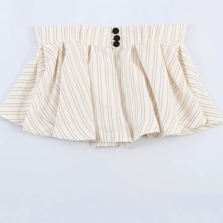 Damen Taillierter Peplum-Blazer mit tiefem V-Ausschnitt und Nadelstreifen Echo Archiv