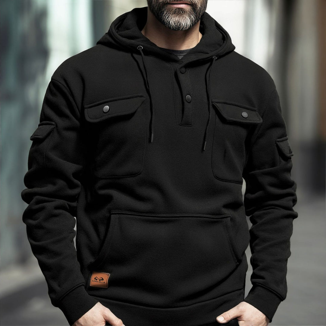 Herren Fleece-Hoodie mit praktischen Brusttaschen Echoarchiv
