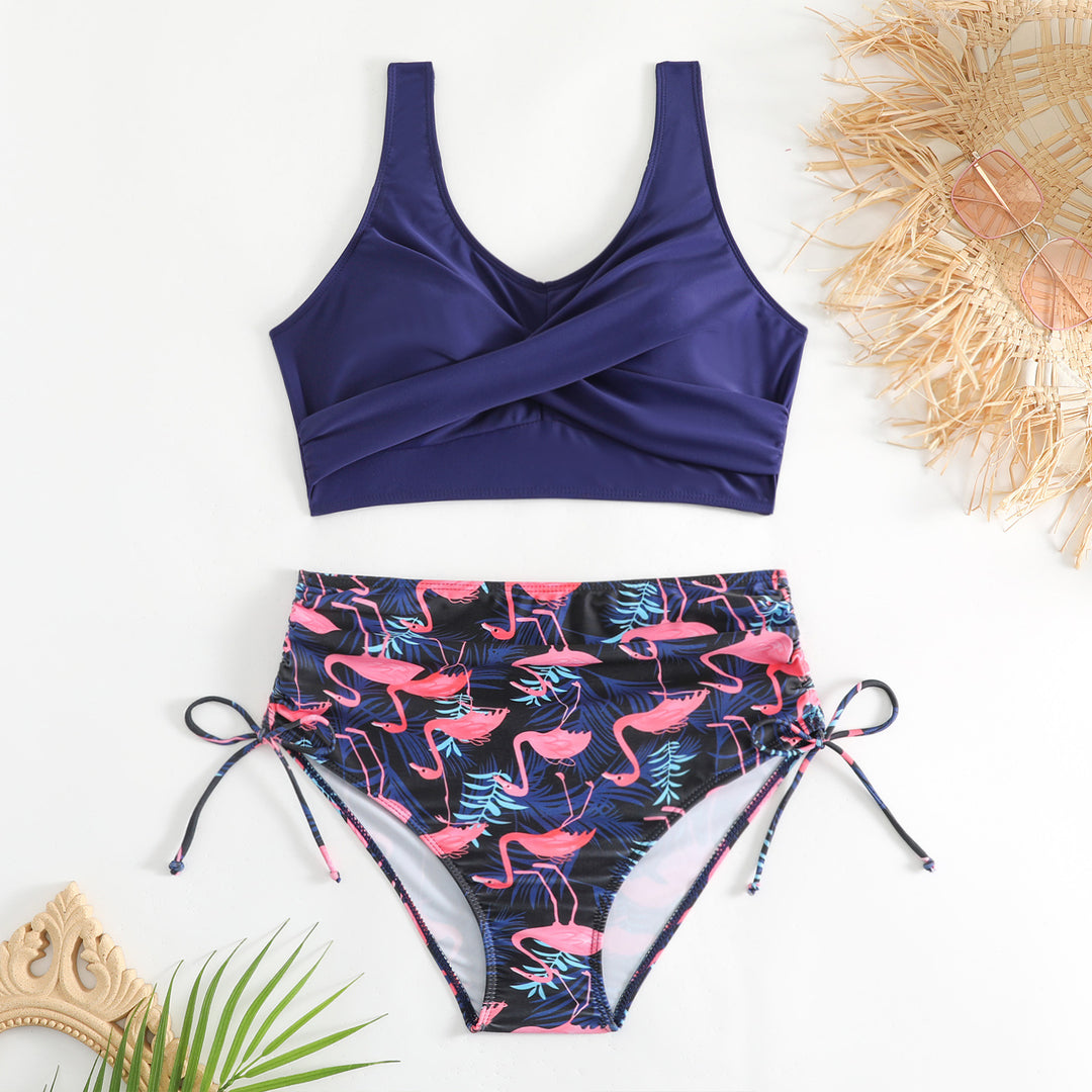 Damen Bikini-Set mit schickem Wickeloberteil und hoch taillierten Höschen Echo Archiv