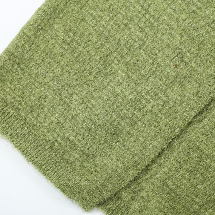 Damen Oversize Strickcardigan mit Ballonärmeln und gestreifter Einfass-Knopfleiste Echoarchiv