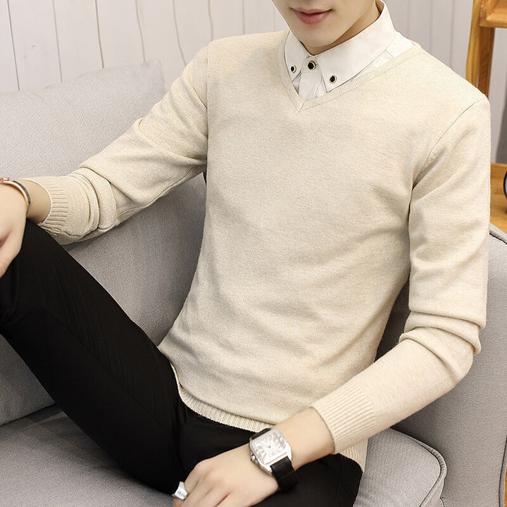 Herren eleganter V-Ausschnitt Pullover aus hochwertiger Baumwolle Echoarchiv