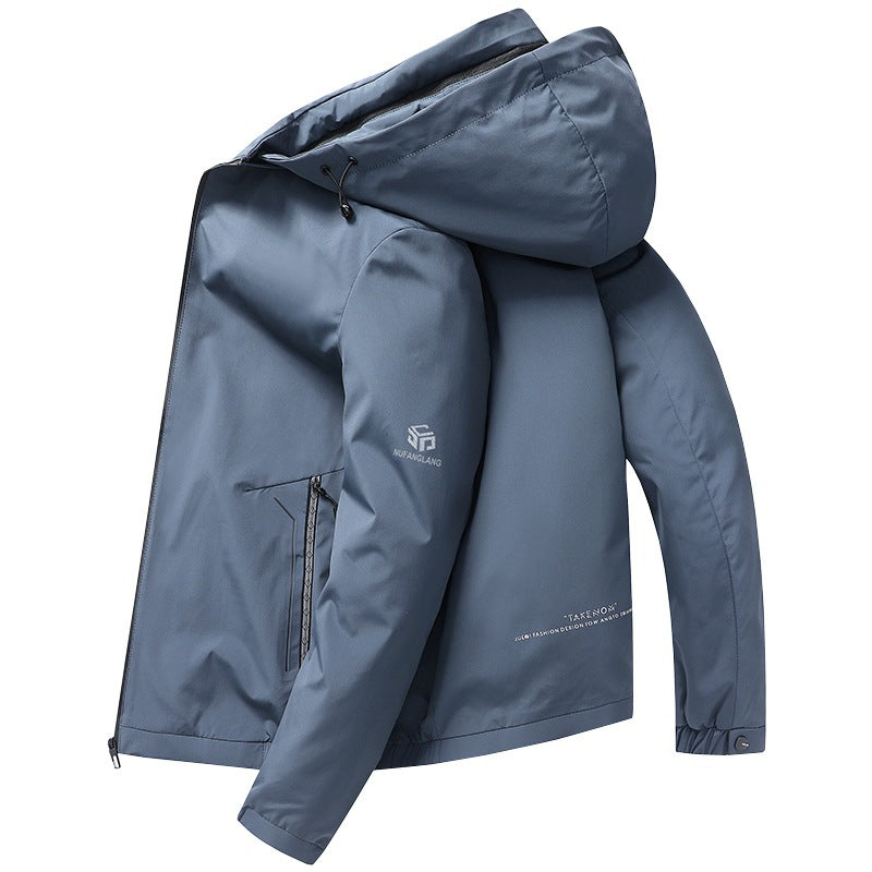 Herren Leichte Kapuzenjacke im urbanen Travel-Style mit Dreiviertelärmeln – Taviero