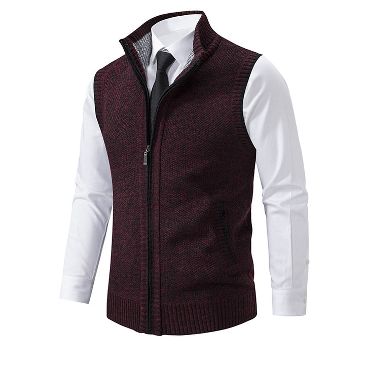 Herren Strickweste mit Reißverschluss und strukturiertem Design Echoarchiv