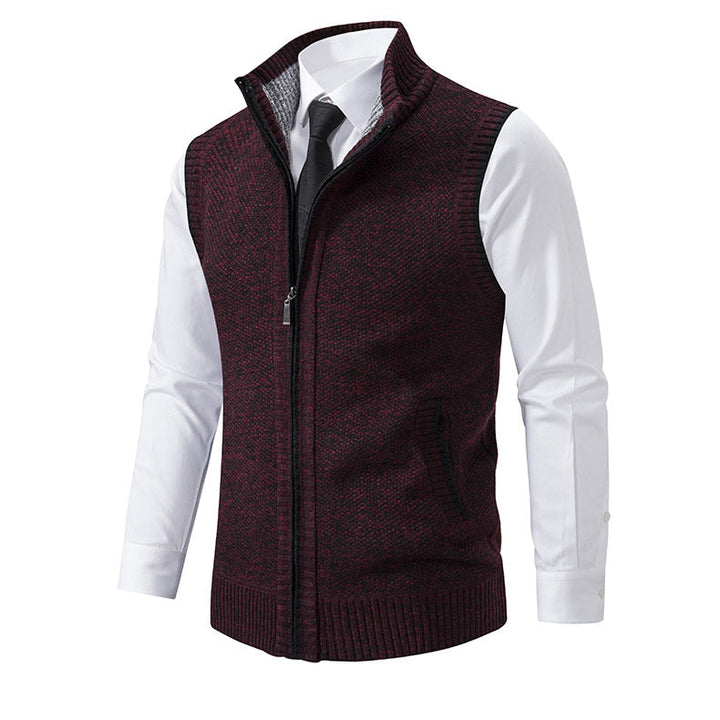 Herren Strickweste mit Reißverschluss und strukturiertem Design Echoarchiv