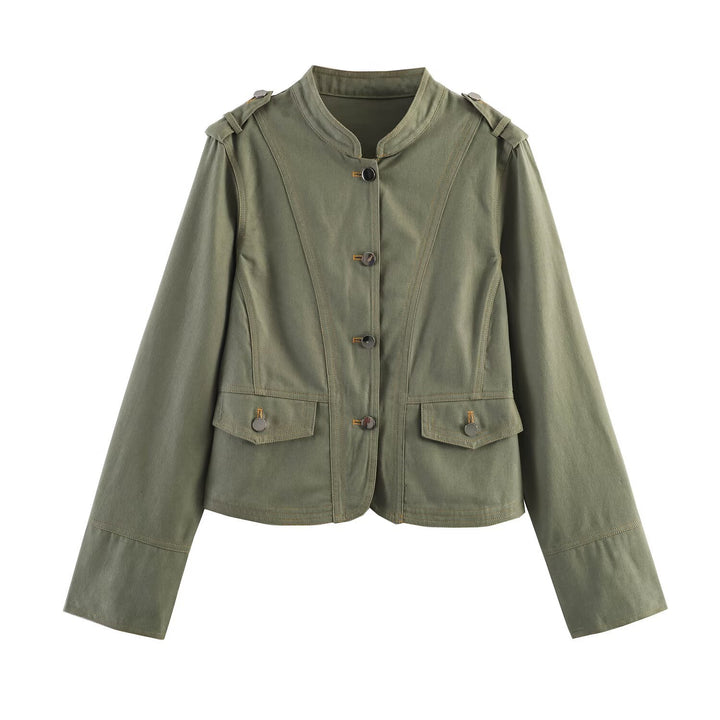 Damen Utility-Fieldjacke mit Stehkragen, Schulterpatten und Pattentaschen Echo Archiv