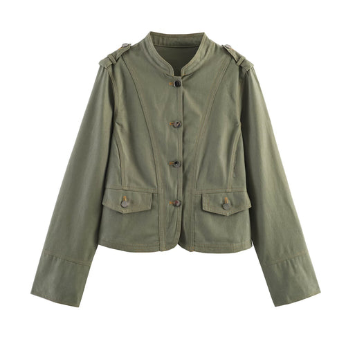 Damen Utility-Fieldjacke mit Stehkragen, Schulterpatten und Pattentaschen Echo Archiv
