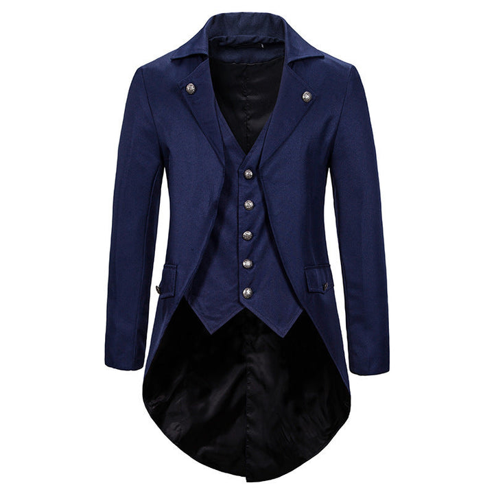 Herren eleganter StEchoarchivmpunk-Sakko mit asymmetrischem Schnitt und edlen Details Echoarchiv
