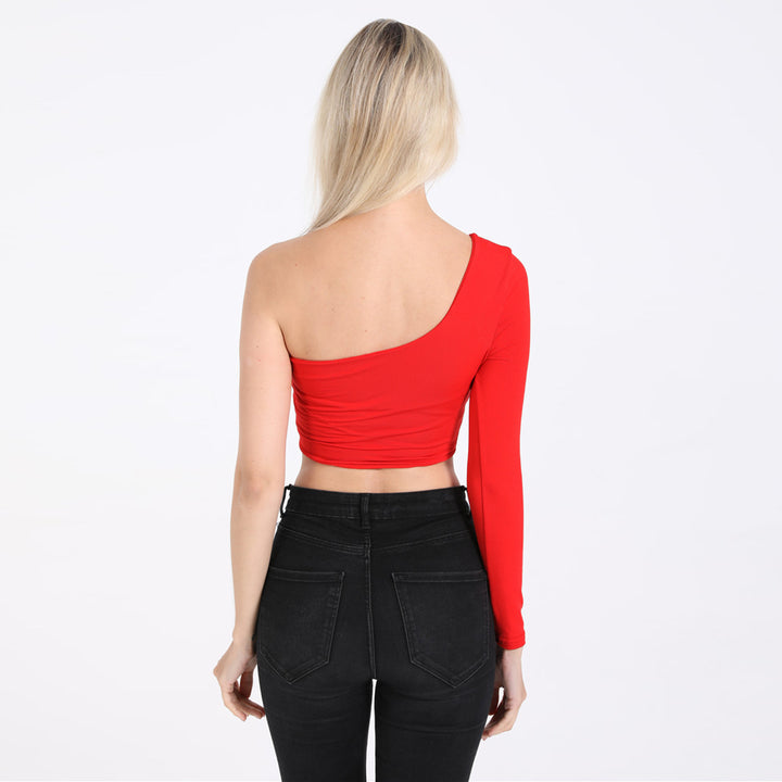 Damen Schulterfreies Crop-Top Echo Archiv