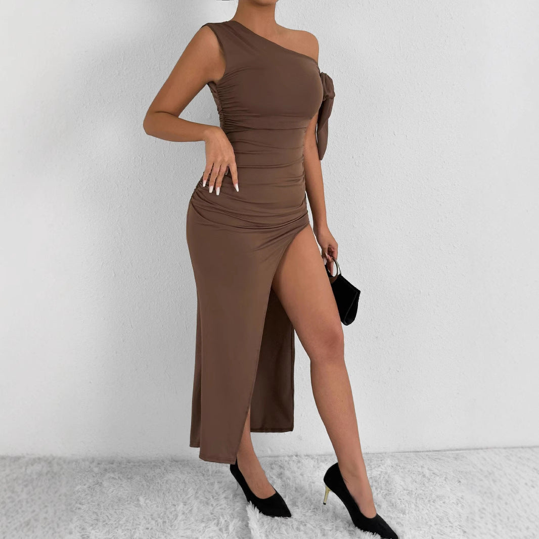 Damen Elegantes Wickelkleid mit asymmetrischem Schnitt und schickem Rüschendetail Echo Archiv