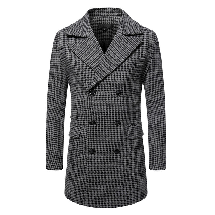 Herren eleganter Karoblazer mit doppelter Knopfleiste und stylischem Innenfutter Echoarchiv