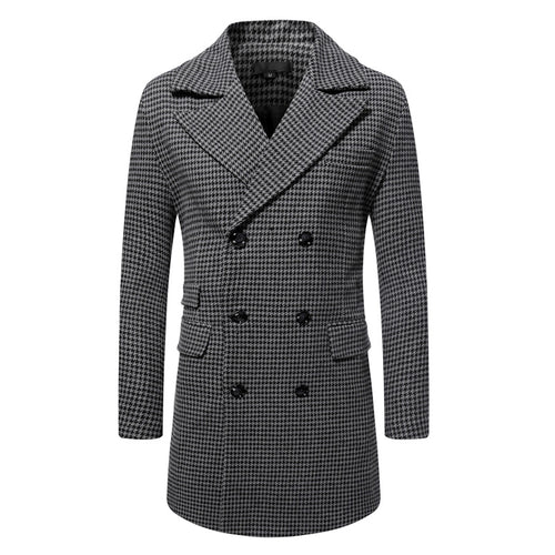Herren eleganter Karoblazer mit doppelter Knopfleiste und stylischem Innenfutter Echoarchiv