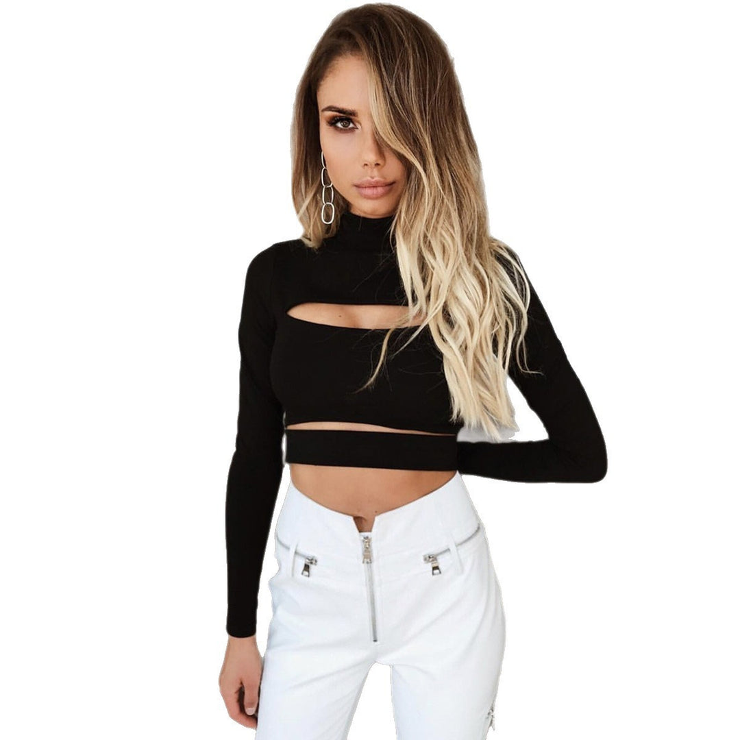 Damen Crop-Top mit Cut-Outs und hochgeschlossenem Design Echo Archiv