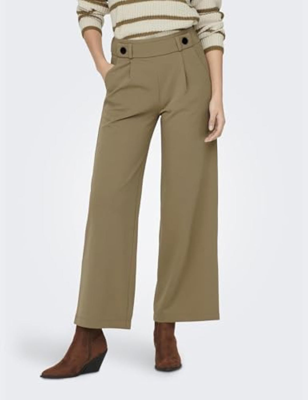 Damen Elegante weite Hose mit Knopfdetails Echo Archiv