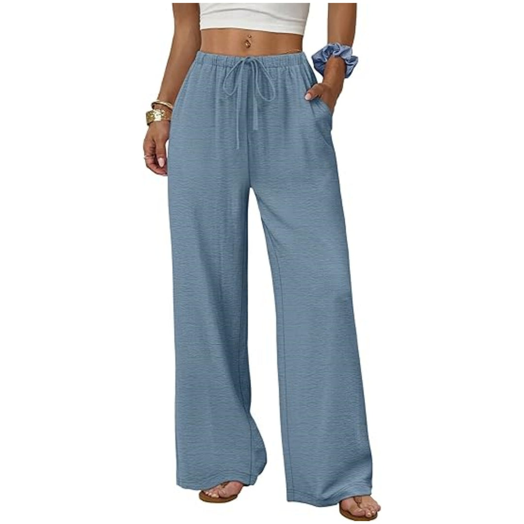 Damen Lounge-Hose mit weitem Bein, elastischem Bund und Eingrifftaschen Echo Archiv