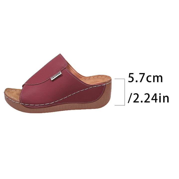 Damen  Slip-On Keil-Mules mit ergonomischem Memory-Fußbett und leicht profilierter Laufsohle Echo Archiv