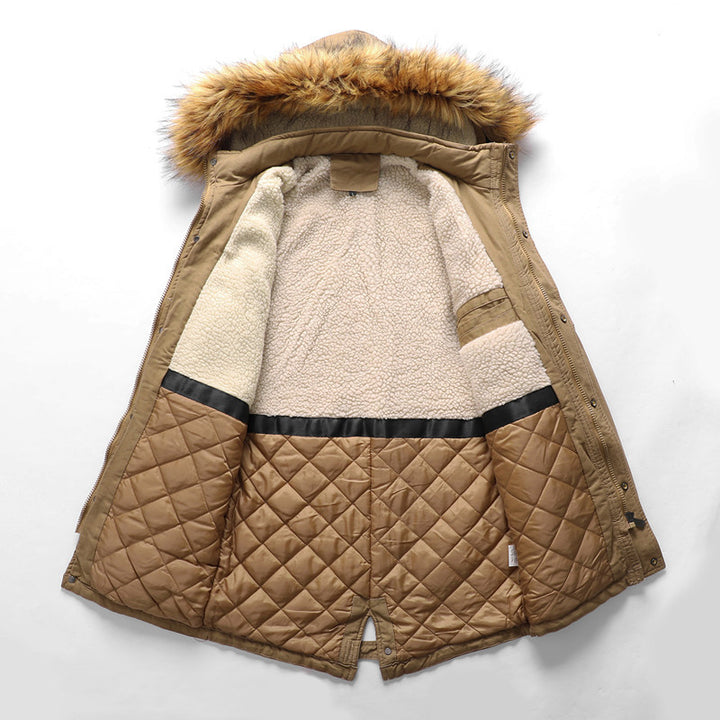 Herren modische Winterjacke mit abnehmbarer Kapuze und warmem Innenfutter Echoarchiv