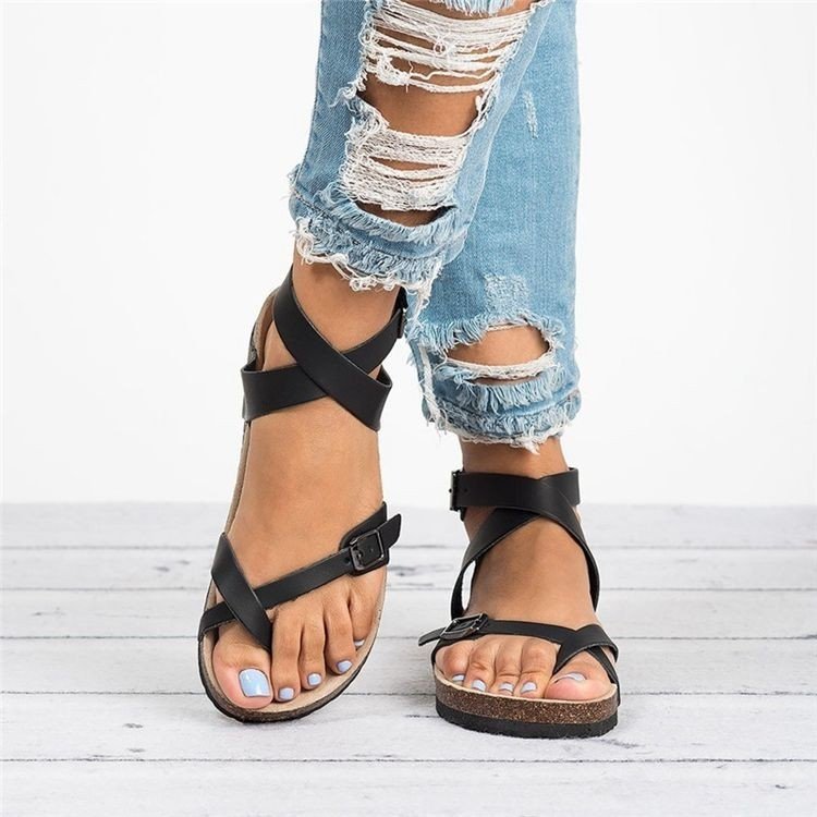 Damen bequeme Riemchen-Sandalen mit anatomischem Fußbett und verstellbarem Riemendesign Echoarchiv
