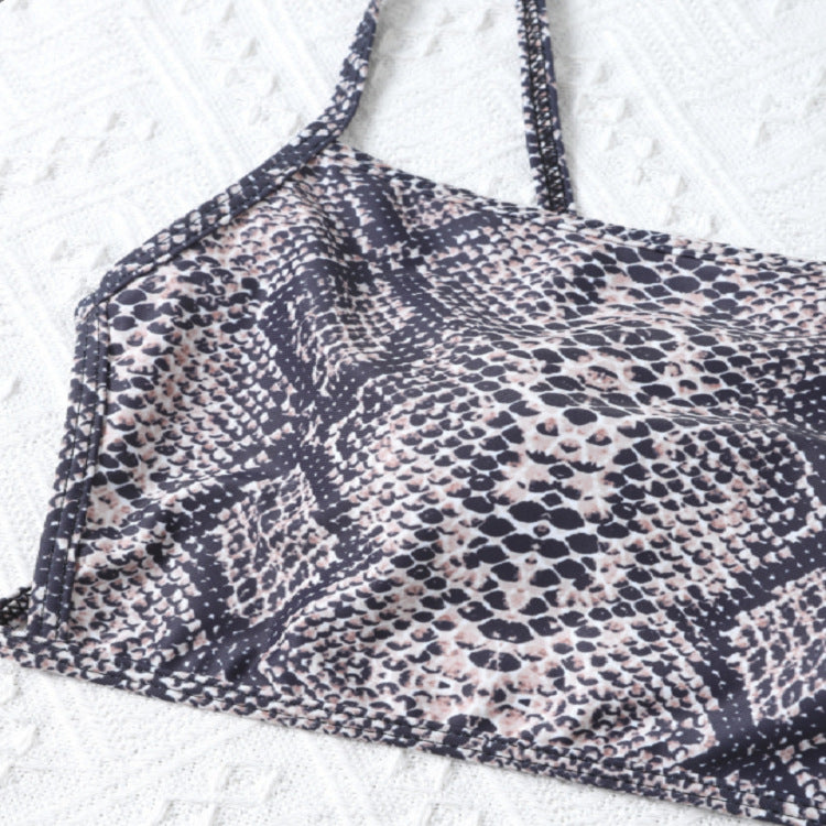 Damen Cropped Bikinioberteil mit Schlangenleder-Design Echo Archiv