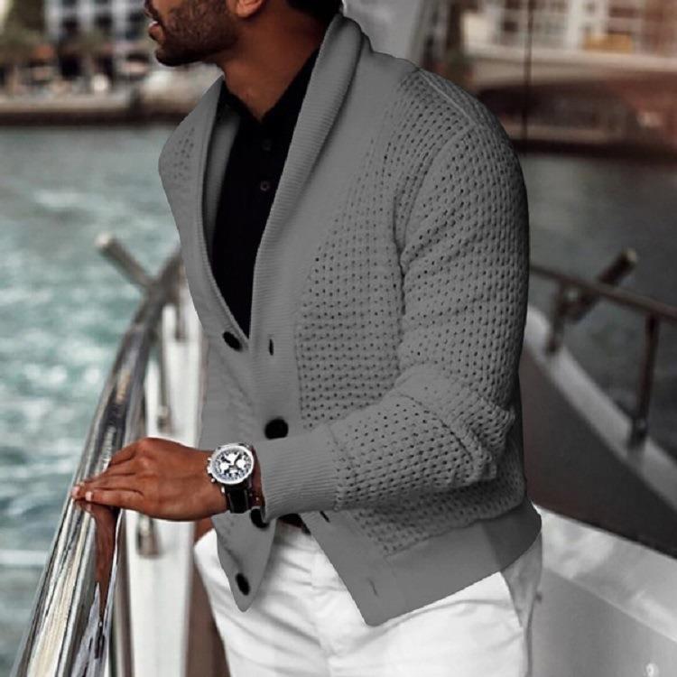 Herren modischer Strickblazer mit strukturiertem Design Echoarchiv