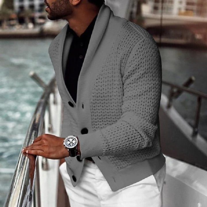 Herren modischer Strickblazer mit strukturiertem Design Echoarchiv