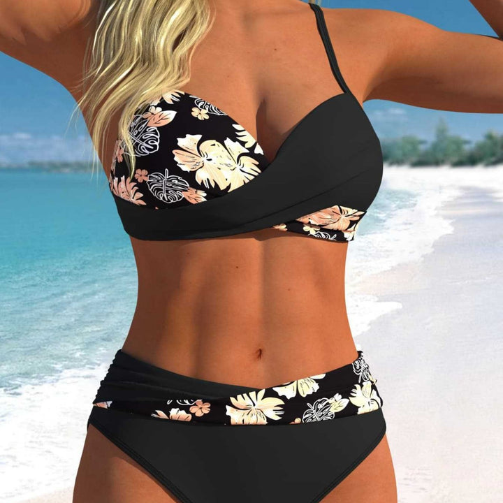 Damen Wickel-Bikini-Set mit floralem Design und hohem Bund Echo Archiv
