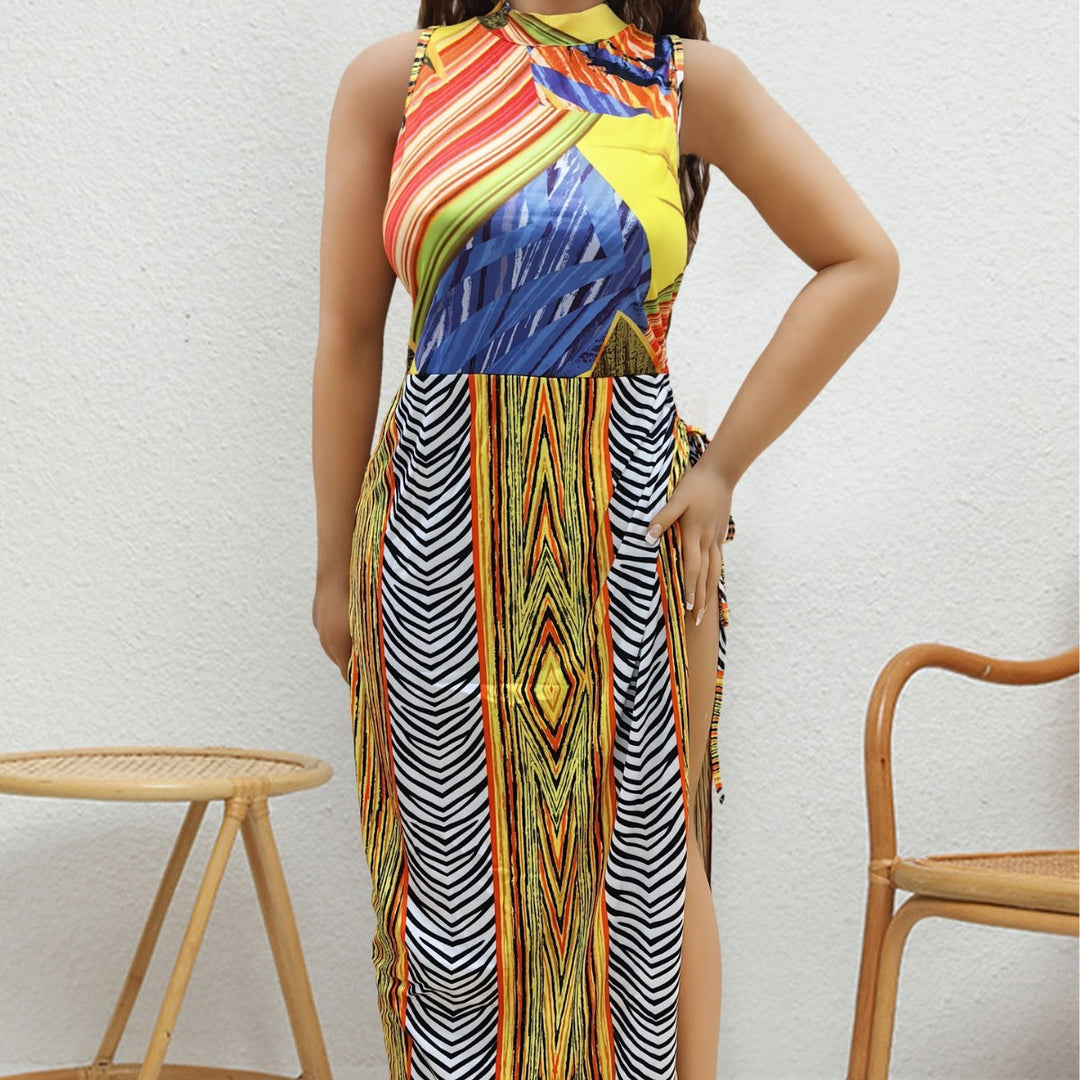 Damen Maxi-Kleid mit fröhlichem Muster Echo Archiv