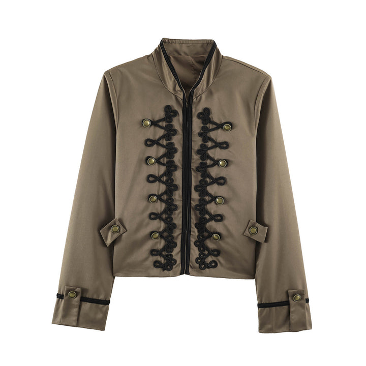 Damen Kurzblouson im Militärstil mit ornamentaler Kordel- und Knopfverzierung Echo Archiv