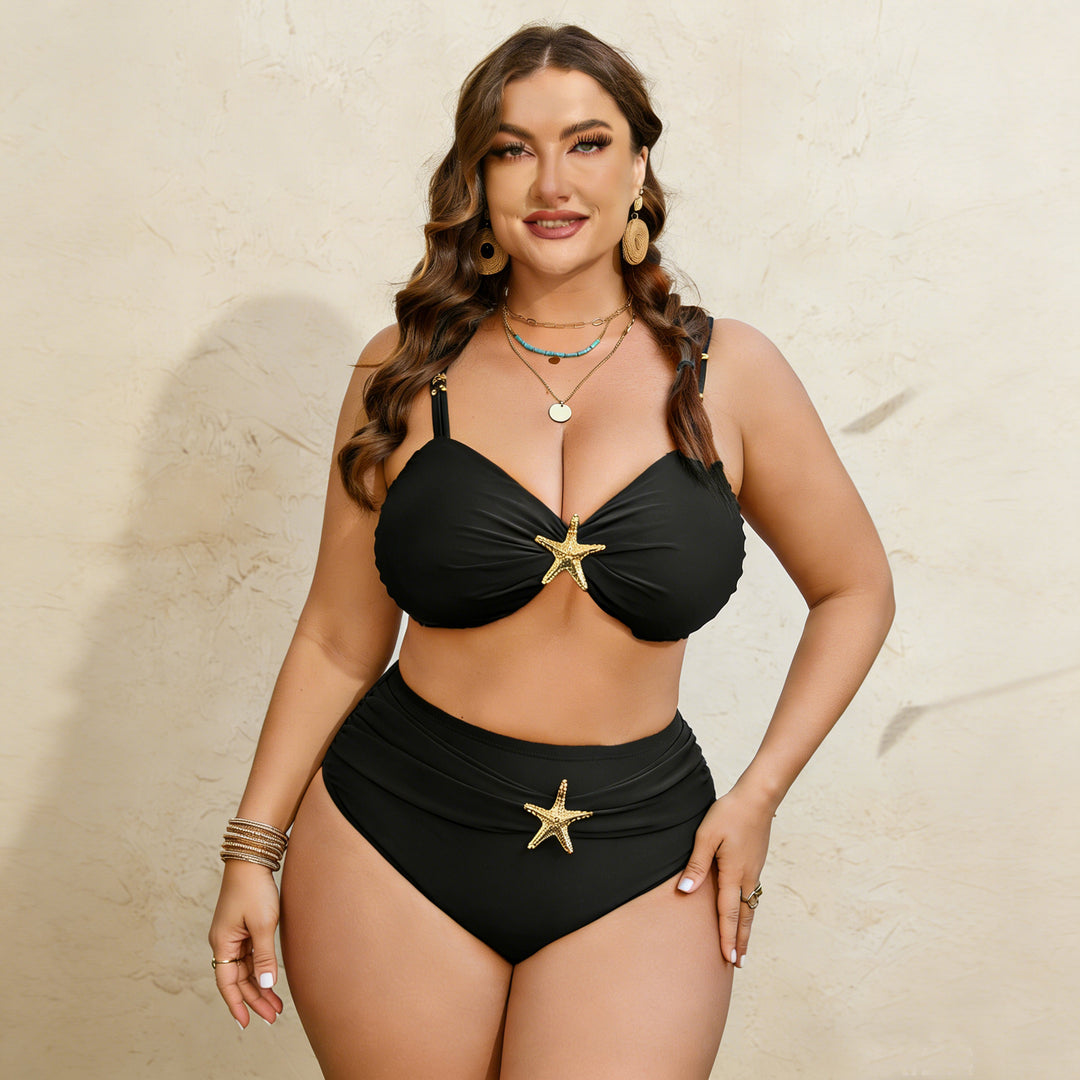 Damen High-Waist Bikini-Set mit eleganter Sternen-Applikation Echo Archiv