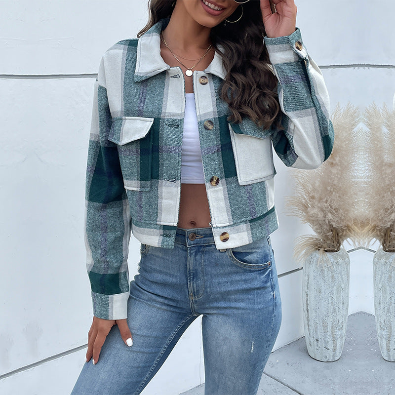Damen Kariertes Freizeitjacke Echo Archiv