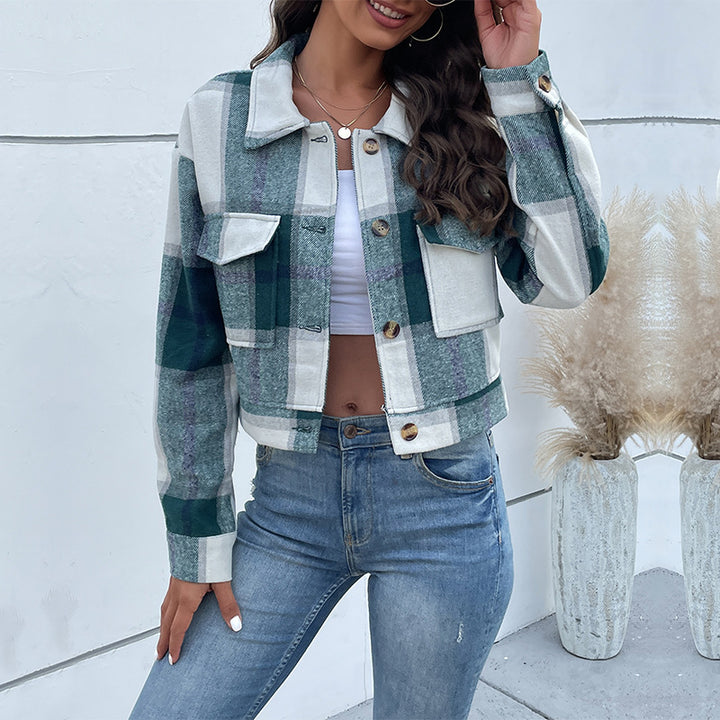 Damen Kariertes Freizeitjacke Echo Archiv