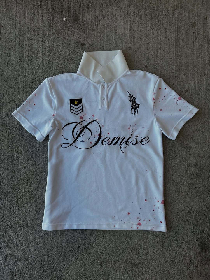 Damen Polo T-Shirt mit stylischem Schriftzug Echo Archiv