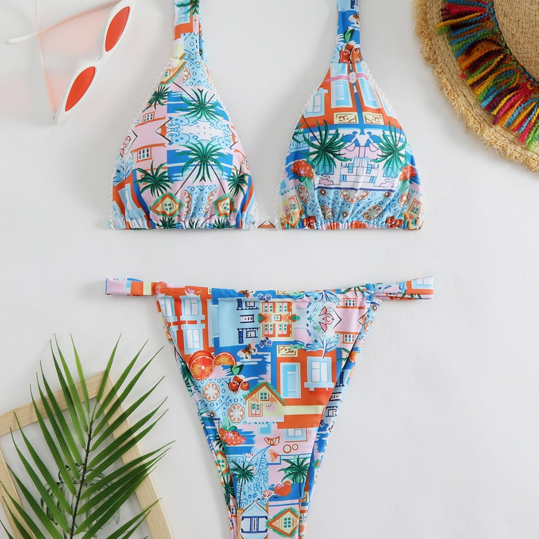 Damen Triangel-Bikini mit verspieltem Design – Maréssa