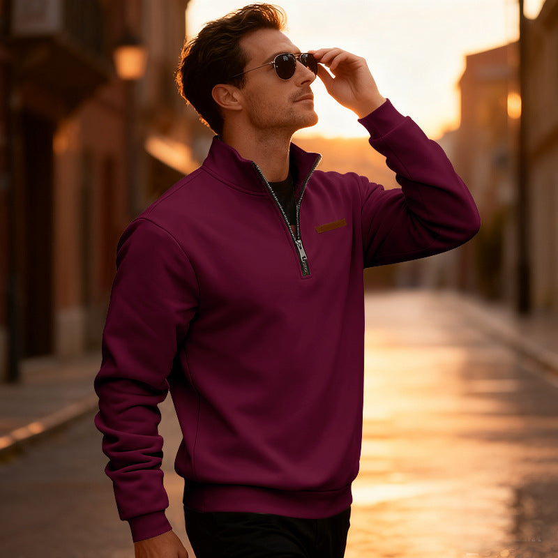 Herren Sportlicher Pullover mit halbhochgeschlossenem Reißverschluss Echoarchiv