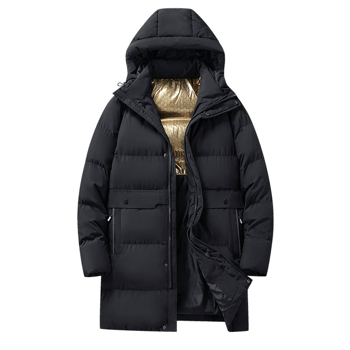 Herren langer gesteppter Winterparka mit Kapuze, wasserabweisender Außenhülle & wärmereflektierendem Innenfutter Echoarchiv