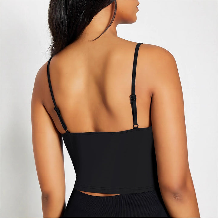 Damen Crop-Top mit feinen Spaghettiträgern und körperbetontem Schnitt Echo Archiv