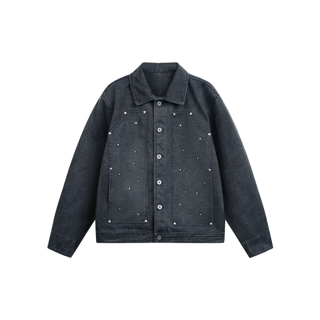 Unisex Kurz geschnittene Jeansjacke im Boxy‑Cut mit Pattentaschen und Used‑Effekt Echoarchiv